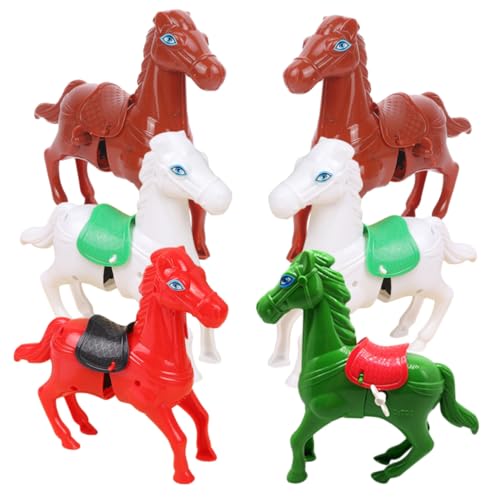 CLISPEED 6 Stück Teiliges Wind Up Pferdespielzeug Realistische Aufziehfiguren für Kleine Leichte Pferde Lustiges Geburtstags Mitgebsel Farbige Überraschungsspielzeuge für Zufällige Farbe von CLISPEED