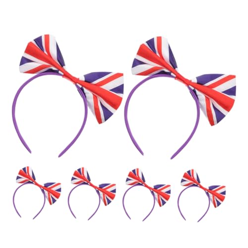 CLISPEED 6 Stück Union Jack Haarreif Teiliges Stirnband mit Britischer Flagge für Fußballfans und Festlichkeiten Dekorative Haarschmuck für Partys und Events von CLISPEED