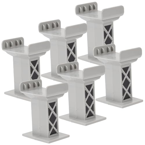 CLISPEED 6 Stück Zugspurzubehör Gleisverbinder Bahngleis Gleisbrückenstützen Name Die Spielzeugeisenbahn Gleisstützen Zug Zubehör Bahnsteige Brückenpfeiler Der Eisenbahn Plastik Light Grey von CLISPEED