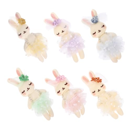 CLISPEED 6Stücke Plüsch Kaninchen Puppen Osterhase mit Süßem Design Handgefertigte Deko für DIY Aktivitäten Langlebig und Tragbar für Ostern von CLISPEED