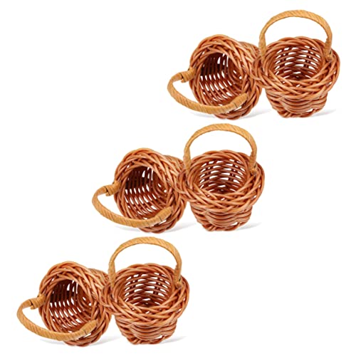 CLISPEED 6stücke Mini Geflochtene Körbe Handgefertigte Blumen Und Picknickkörbe Für Hochzeiten Partys Und -Dekoration Rustikales Design Für Kleine Und Arrangements von CLISPEED