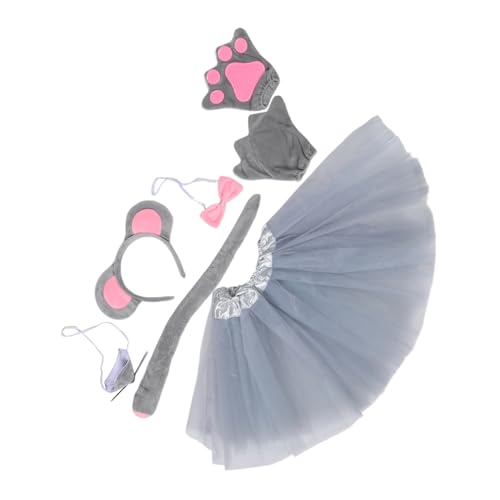 CLISPEED 7 Stück Teiliges Mauskostüm mit Mausohren Tüllrock Schleife Nase Handschuhen und für Halloween Karneval Party und Aufführungen Weiches Atmungsaktives Material CLISPEED 7 Stück Teiliges Mauskostüm mit Mausohren Tüllrock Schleife Nase Handschuhen und für Halloween Karneval Party und Aufführungen Weiches Atmungsaktives Material von CLISPEED