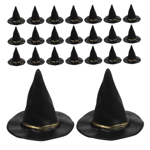 CLISPEED 72 Stück Schwarze Hexenhüte aus Kunststoff Langlebige Halloween Bastelsets Handgefertigte Partyhüte für DIY Dekoration Kleine Zaubererhüte für Puppenhaus Zubehör von CLISPEED