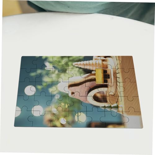 CLISPEED 8 Blatt Teiliges Blanko Jigsaw Puzzle aus Holz Sublimationsfähige Heat Transfer DIY Bastelpuzzle Leichte Langlebige Puzzle Teile zum Bemalen und Personalisieren für Familie von CLISPEED