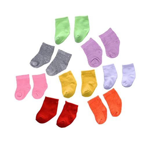 CLISPEED 8 Paare Puppensocken Socken für Babypuppen Mini-Zubehör Mini-Socke gemacht Puppenzubehör Puppenhauszubehör Socken für Puppen Puppenspielzeug Miniatur Socken Stoff von CLISPEED