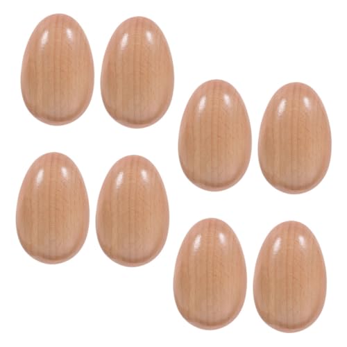 CLISPEED 8 Stück Musikalische Eier-Shaker: Holz-Eier-Maracas, Hölzernes Handschlaginstrument Für Musikunterricht, Party, Klassenzimmer, Preise von CLISPEED