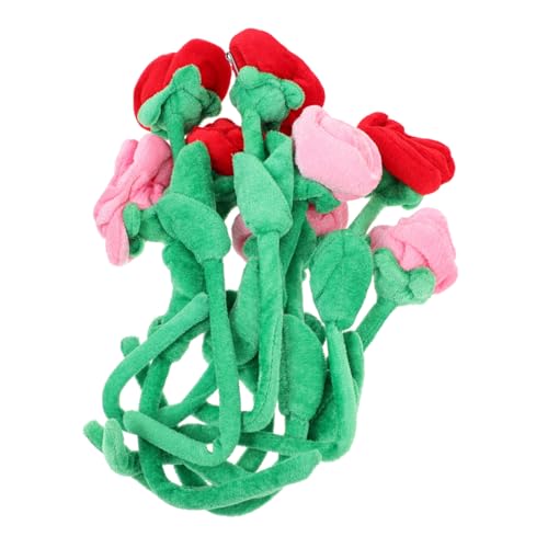 CLISPEED 8 Stück Plüschrose Plüsch-Rosenblume gefüllte Rose hochzeitsdeko Wedding Decoration basteln gastgeschenke Hochzeit Szenenlayout Bouquet biegsame Stielrose Gefüllt mit Daunenwatte von CLISPEED