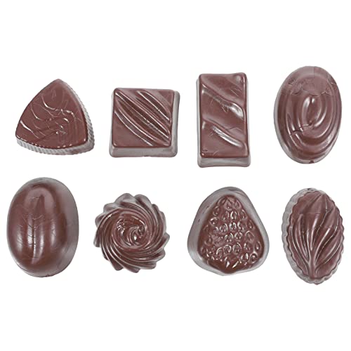 CLISPEED 8 Stück Schokoladen -Requisitenmodell gefälschte Schokolade gefälschte Lebensmittel Requisiten Pralinen Bob Prop Essen Gefälschte Requisiten Schokolade PVC Schwarz von CLISPEED