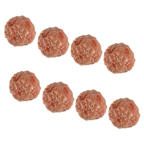 CLISPEED 8 Stück Simuliertes Rindfleischballmodell gefälscht Dekoration Requisiten Stütze realistisch Meatballs Künstliches Rindfleisch-Fleischbällchen künstlicher Rindfleischball PVC Brown von CLISPEED