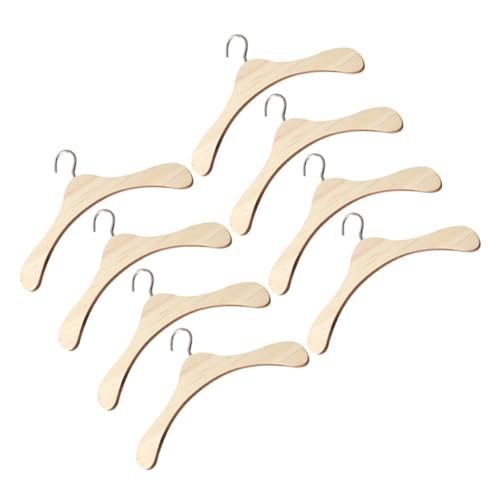 CLISPEED 8 Stück Teiliges Holz Kleiderbügel für Puppenkleidung Glatte Oberfläche Platzsparend Geeignet für Verschiedene Puppen Zubehör für Puppenschrank und Miniaturmöbel von CLISPEED