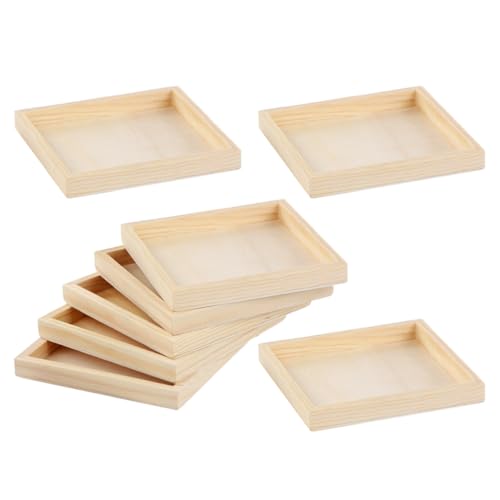 CLISPEED 8 Stück Teiliges Holz Puzzletablett mit Glatter Oberfläche Quadratische Sortier und Aufbewahrungstrays für Holzbausteine Tragbarer Organizer für Familienaktivitäten und Räumliche von CLISPEED