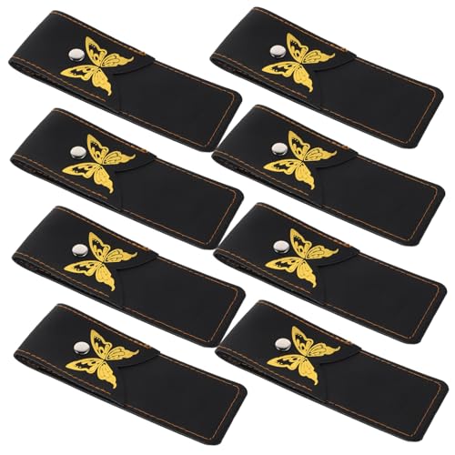CLISPEED 8 Stück Teiliges Kunstleder Messerholster für Wasserdichte Kleine Aufbewahrungstasche Organizer für Butterfly Leicht Kompakt für Cosplay Bühnenauftritte und Kampfsportfans Schwarz von CLISPEED
