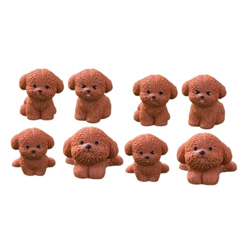 CLISPEED 8 Stück Teiliges Miniatur Hundeskulpturen aus Resin Realistische Kleine Welpenfiguren Dekorative Tierornamente für Garten Schreibtisch Puppenhaus und Wohnräume von CLISPEED
