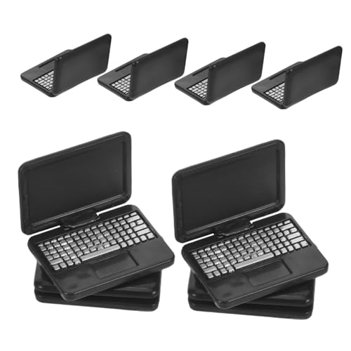 CLISPEED 8 Stück Teiliges Miniatur-Laptop Kunststoff Faltbare Mini-Computer für Puppenhaus Detailgetreu mit Zu-Funktion Pädagogisches Kreativität und Vorstellungskraft bei Kindern von CLISPEED