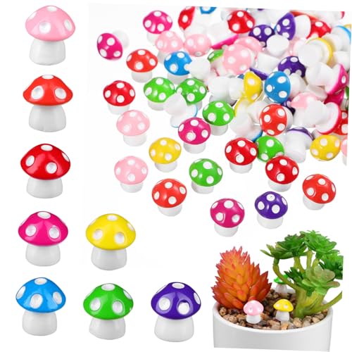 CLISPEED 80 Stück Teiliges Mini Pilzfiguren Farben Je Kleine Harzfiguren für Feengarten Micro Landschaft Garten und Partydeko Widerstandsfähig Realistische Miniaturdekoration von CLISPEED