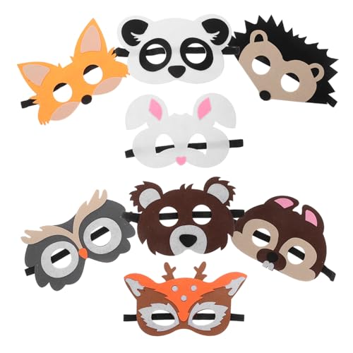 CLISPEED 8stücke Cartoon Tier Masken Filz Für Halloween Und Partys Lustige Tiermasken Für Mädchen Für Cosplay Und Geburtstagsfeiern von CLISPEED