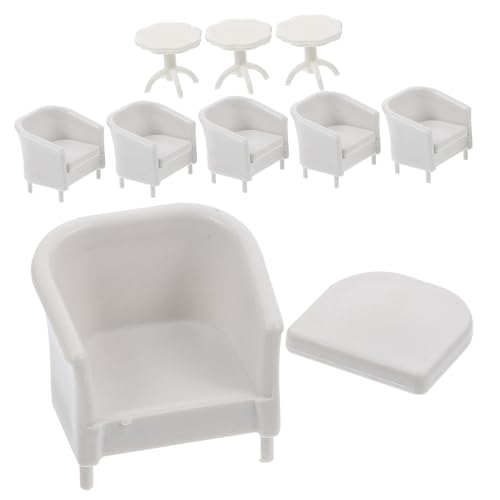 CLISPEED 9 Stück Teiliges Miniatur Kunststoff Möbelset Tisch Stuhl Modell für Puppenhaus Dekoration Miniaturmöbel Puppenstube Zubehör CLISPEED 9 Stück Teiliges Miniatur Kunststoff Möbelset Tisch Stuhl Modell für Puppenhaus Dekoration Miniaturmöbel Puppenstube Zubehör von CLISPEED