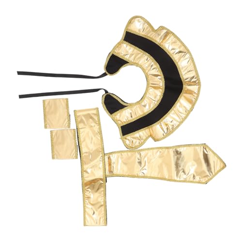 CLISPEED Ägyptisches Kostümzubehör set mit Hut Kragen Gürtel Manschetten Authentisch Antikes Design Komfortables Stoffmaterial Kompletter Zubehörsatz für Herren Cosplay Party und Halloween CLISPEED Ägyptisches Kostümzubehör set mit Hut Kragen Gürtel Manschetten Authentisch Antikes Design Komfortables Stoffmaterial Kompletter Zubehörsatz für Herren Cosplay Party und Halloween von CLISPEED