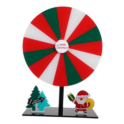 CLISPEED Acryl Tisch-dreh-Rad für Preise mit Sockel Tragbares Weihnachts-partyspiel für Raffles Hochzeiten und Karneval Interaktives Kompaktes Spiel-drehgerät für Festliche Unterhaltung von CLISPEED