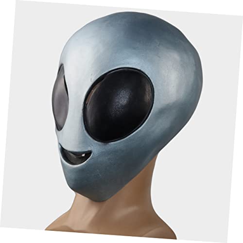 CLISPEED Außerirdische Halloween Maske Vollkopf mit Übergroßen Augen und Dünnen Lippen Hautfreundliches Material Bequeme für Fasching Kostümparty und Rollenspiele von CLISPEED