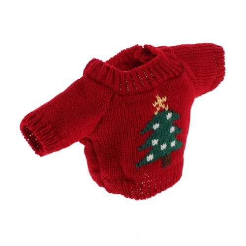 CLISPEED Bären Sie Pulloverspielzeug tragen Stofftierkleidung zarte Puppenkleidung Sachen Stoffbären Form Outfit kostüm kompaktes Puppenbärenkostüm zarte Bärenkleidung Garn rot von CLISPEED