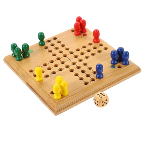 CLISPEED Bambus Fliegendes Schachspiel Nachhaltiges Holzbrettspiel mit Glatter Oberfläche und Abgerundeten Ecken Pädagogisches Denkspielzeug für Gedächtnis und Interaktion von CLISPEED