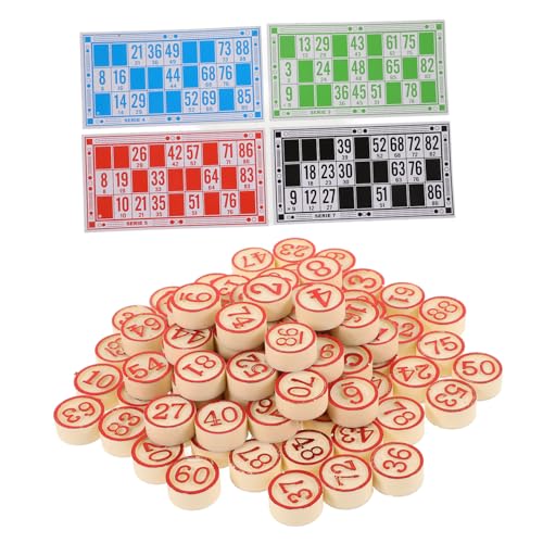 CLISPEED Bingo schachspiel aus Holz mit Zahlenkarten und Spielfiguren Logisches Brettspiel für Party und Familien Langlebig Leicht Fördert Denken und Geselliges Spielspaß von CLISPEED