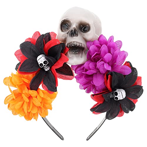 CLISPEED Blumenkranz Haarschmuck mit Schädel für Halloween Haarband für Kostümparty Multifunktionales Accessoire für Karneval und Cosplay CLISPEED Blumenkranz Haarschmuck mit Schädel für Halloween Haarband für Kostümparty Multifunktionales Accessoire für Karneval und Cosplay von CLISPEED