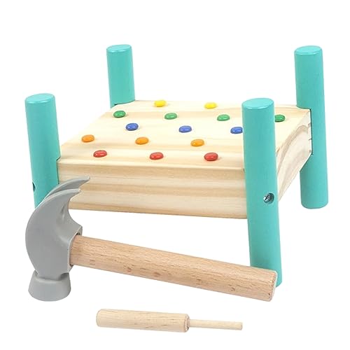 CLISPEED Buntes Holzspielzeug für Klopfspiel mit Nageltisch und Wahrnehmungsentwicklung Motorische Fähigkeiten und Konzentration von CLISPEED