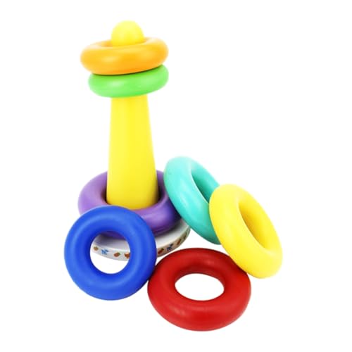 CLISPEED Buntes Lernspielzeug Ringspiel aus Robustem für Kleinkinder Fördert Hand Auge Koordination Denkvermögen und Frühe Balancesteuerung Teiliges für Spielerisches Lernen von CLISPEED