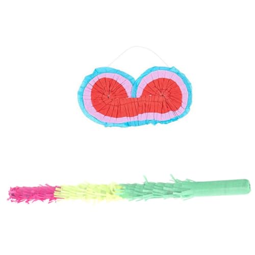 CLISPEED Buntes Teiliges Pinata mit Pinata Schläger und Augenmaske Farbenfrohes Partyspiel Zubehör für Kindergeburtstag Spaß und Dekoration von CLISPEED
