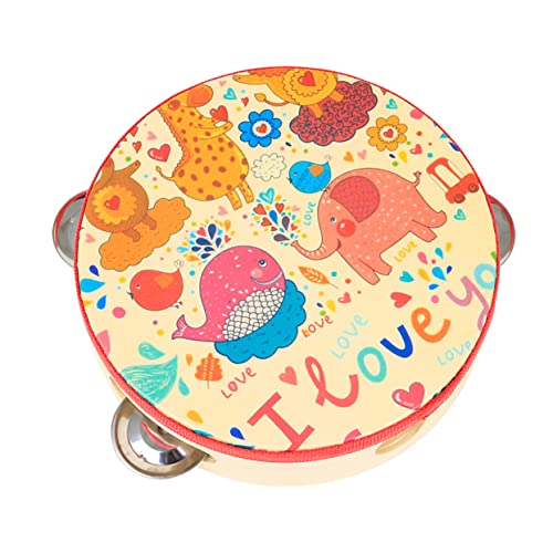CLISPEED Cartoon Ring Drum Musikinstrumente Kinderspielzeug Musikspielzeug Musikspielzeug Musikspielzeug Handklatschtrommel Babyspielzeug Pädagogisches Musikspielzeug Handtrommel von CLISPEED