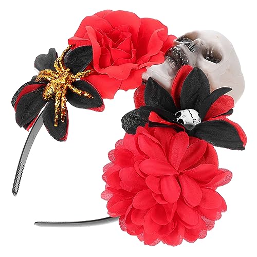 CLISPEED Cloth Flower Haarschmuck für Halloween Skeletthaarband für Kostümpartys und Cosplay Vielseitiger Haarschmuck für Festivals und Feierlichkeiten von CLISPEED