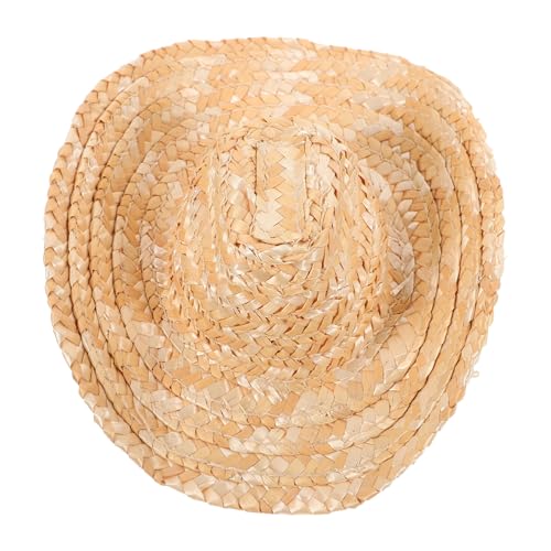 CLISPEED Cowboyhut Mini Kleine Party Farbe Niedliche Kinderhüte Puppe Weben Handwerk Hut Kreativer Hut Ornament Hut Handwerk Gewebte Kappen Entzückender Hut Schmuck Hut Foto von CLISPEED
