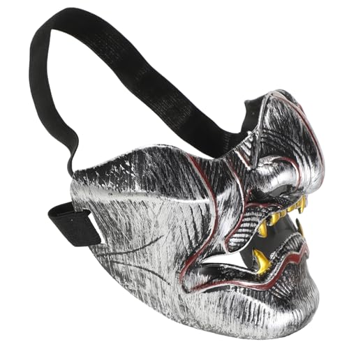 CLISPEED Dämonische Samurai Halbmaske Prajna Cosplay Requisite für Halloween und Maskenbälle Langlebig und Vielseitig Einsetzbar für Fesselnde Kostüm Events CLISPEED Dämonische Samurai Halbmaske Prajna Cosplay Requisite für Halloween und Maskenbälle Langlebig und Vielseitig Einsetzbar für Fesselnde Kostüm Events von CLISPEED