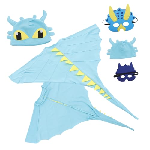 CLISPEED Dinosaurier Kostüm Niedliches Dino Cape mit Maske Buntes Halloween Cosplay für Mädchen Kinderfest Karneval und Verkleidung Jahre Geeignet von CLISPEED