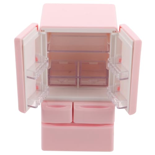 CLISPEED Doppel Tür Kühlschrank Küche Dekoration für Puppenstube Praktischer Aufbewahrungsschrank Zubehör für Miniatur Haus und Rollenspiel von CLISPEED