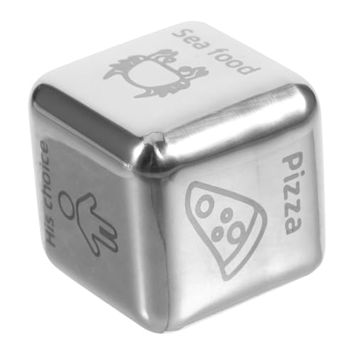 CLISPEED Edelstahl Food Decision Dice Kleines Würfel für Kreative Essensauswahl Spielerisch Neue Rezepte Entdecken Vielseitiger Essensentscheidungswürfel für Spannende Mahlzeiten von CLISPEED