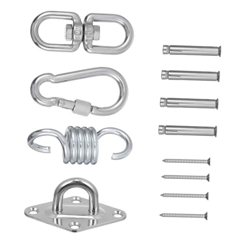CLISPEED Edelstahl Swing Hanger Set für Hängematte und Hängesessel Rostfrei Verschleißfest Starke Tragfähigkeit Geeignet für Holz Betonmontage Stabile Outdoor Schaukel Aufhängung von CLISPEED