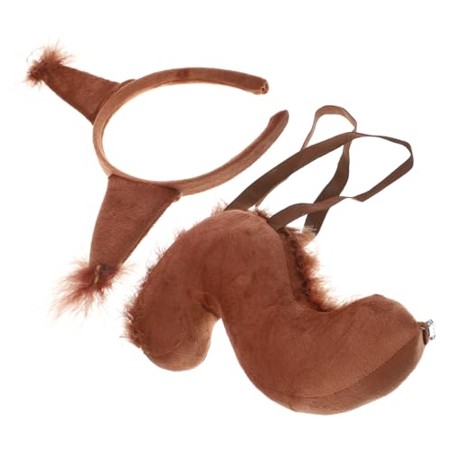 CLISPEED Eichhörnchen Cosplay Kostümset Verstellbares Haarband und für Weiche und Bequeme Materialien für Kostümpartys und Bühnenaufführungen Teiliges Set mit Kreativem Design von CLISPEED