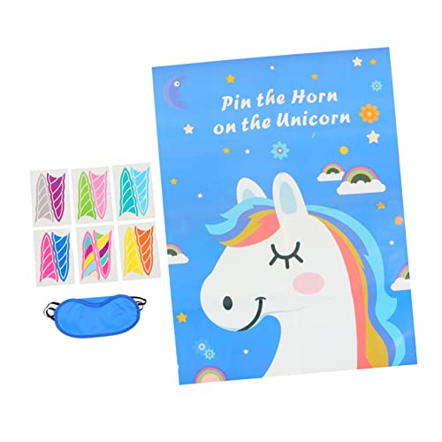 CLISPEED Einhorn Partyspiel Kreatives Sticker Weiches Augenbinde Zubehör Fördert Hand Auge Koordination und Geduld für Geburtstagsfeiern und CLISPEED Einhorn Partyspiel Kreatives Sticker Weiches Augenbinde Zubehör Fördert Hand Auge Koordination und Geduld für Geburtstagsfeiern und von CLISPEED