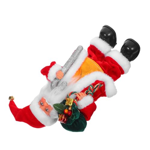 CLISPEED Elektrische Kleine Weihnachtsmann-Figur mit Musik und Beweglichen Dekoratives Weihnachts Festliche Stimmung und Party-Dekoration von CLISPEED