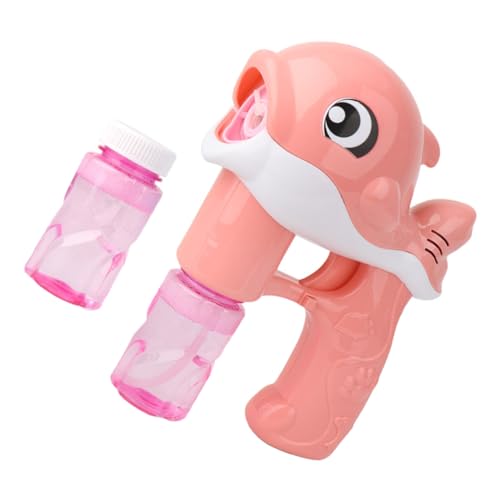 CLISPEED Elektrische Seifenblasenpistole mit Licht Tragbarer Cartoon Delfin Bubble Blower Automatischer Bubble Maker Leichtes Kunststoffspielzeug für Garten und Party Flaschen Seifenwasser von CLISPEED