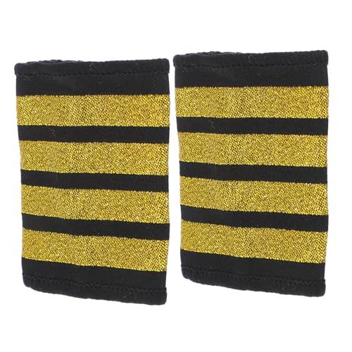 CLISPEED Flugkapitän Schulterklappen Balken Goldene Pilot Epauletten Weiche Uniform Zubehör für Kostüm Cosplay Party Roleplay CLISPEED Flugkapitän Schulterklappen Balken Goldene Pilot Epauletten Weiche Uniform Zubehör für Kostüm Cosplay Party Roleplay von CLISPEED