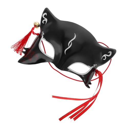 CLISPEED Fuchsmaske für Cosplay Halbe Gesichtsmaske im Japanischen für Halloween Weihnachten Kostümpartys Dekoration Verstellbar Tragbar von CLISPEED