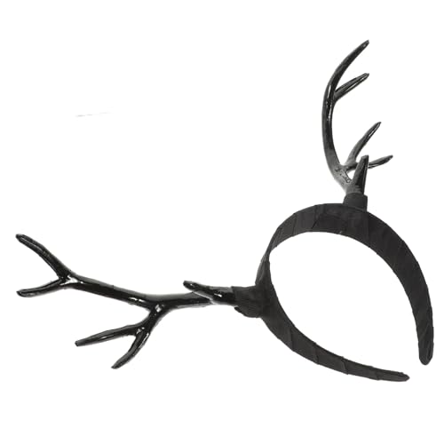 CLISPEED Geweih Stirnband aus Kunststoff für Damen und Mädchen Bequemes Haarband mit Schwarzem Kleinem Geweih Festliches Party und Weihnachtskopfschmuck Vielseitiges Cosplay Accessoire von CLISPEED