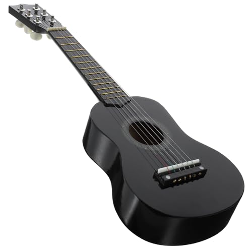 CLISPEED Gitarrenspielzeug Für Kindergitarre Akustisch Akustikgitarre Kleine Kindergitarre Musikalische Spielzeuggitarre Spielzeugkinder Musikinstrumente Hölzern Schwarz von CLISPEED