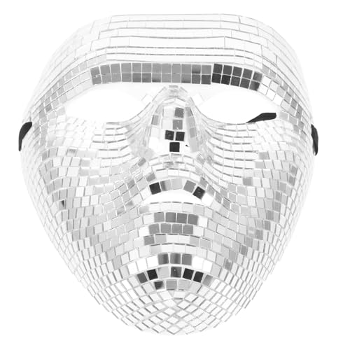 CLISPEED Glitzermaske Mascaras Maskerade Halloween Gefiedert Cosplay-maske Führen Glitzerballmaske Funkeln Disco-kugel-gesichtsmaske Spiegelmaske Masken Leistung Schön Blenden Glas Silber CLISPEED Glitzermaske Mascaras Maskerade Halloween Gefiedert Cosplay-maske Führen Glitzerballmaske Funkeln Disco-kugel-gesichtsmaske Spiegelmaske Masken Leistung Schön Blenden Glas Silber von CLISPEED
