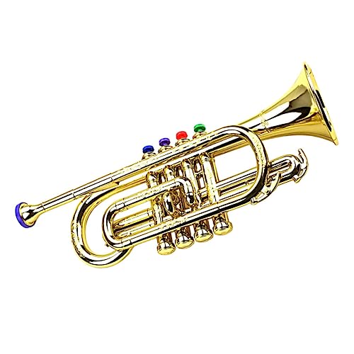CLISPEED Goldene Trompete Simulation Trompete für Musikalisches Blasinstrument Lustiges für Mädchen und Jungen für Musikunterricht und Kreatives CLISPEED Goldene Trompete Simulation Trompete für Musikalisches Blasinstrument Lustiges für Mädchen und Jungen für Musikunterricht und Kreatives von CLISPEED