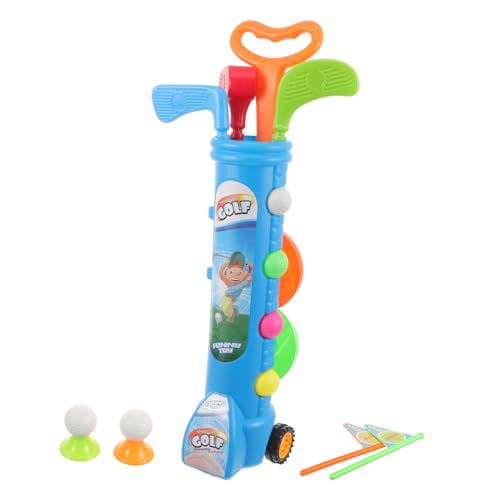 CLISPEED Golfset Kunststoff Mini Golfschläger Set mit Wagen Leicht Tragbar Robustes Outdoor für Kleinkinder Motorik und Eltern Junge Mädchen Sport von CLISPEED